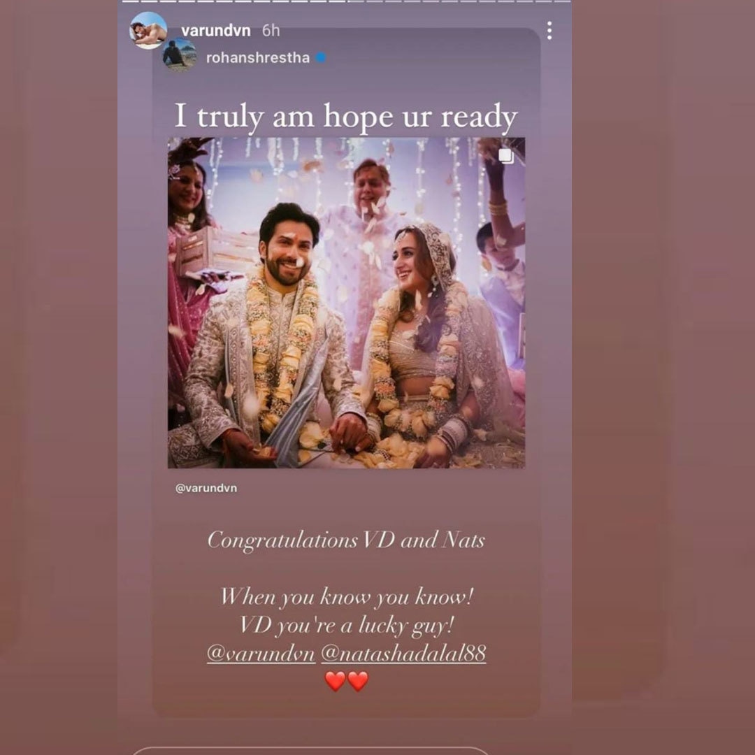 ورون دھون نے شردھا کپور کے بوائے فرینڈ کو جواب دیا کہ انہیں اُمید ہیں کہ وہ بھی شادی کیلئے تیار ہوں گے—اسکرین شاٹ
